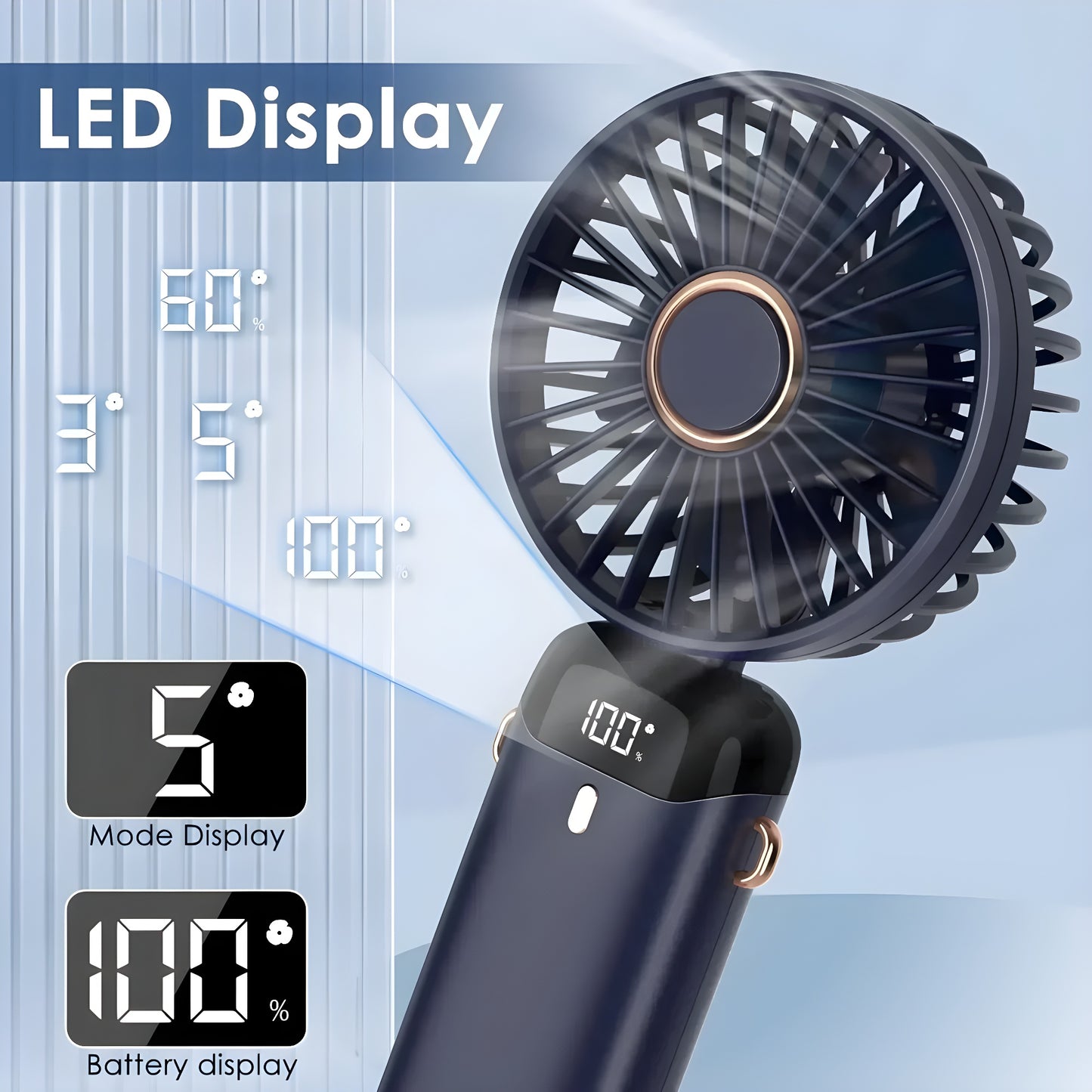 Mini Ventilador con Pantalla LED